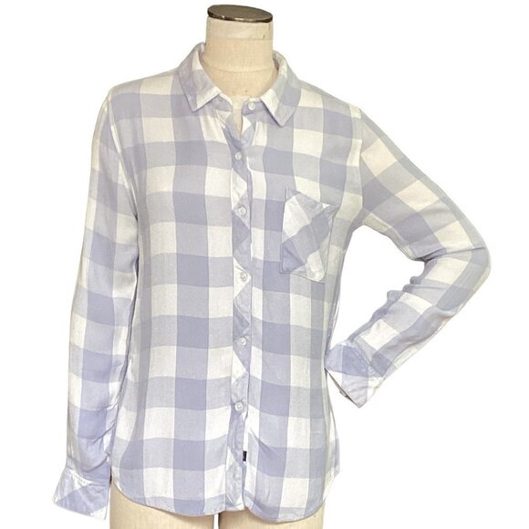 Rails S Hunter Buffalo Plaid/Check Flannel Button Front Shirt Blue & White 186C - Picture 5 of 10
